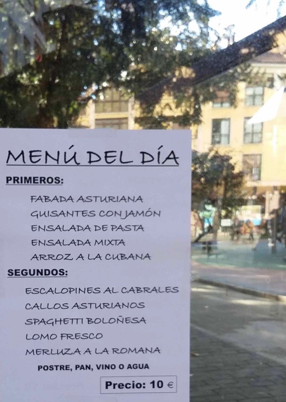 set-price meals in Spain