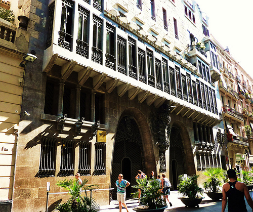 Gaudi architecture palace Barcelona Catalonia Spain