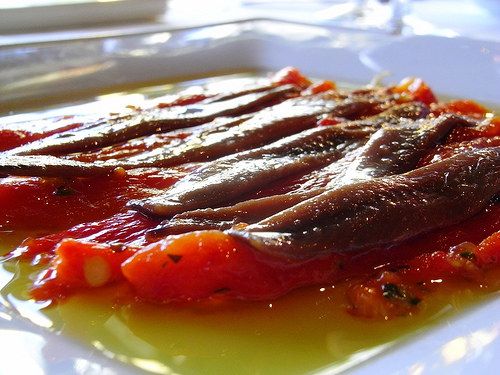 anchovy anchoa anchovies fish Spain red peppers 